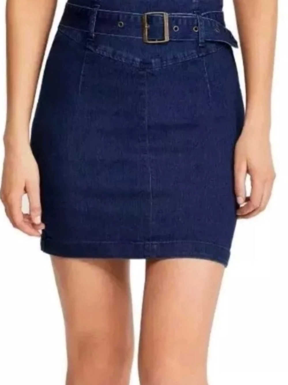 Free People Living it Up Belted Jean Skirt 0